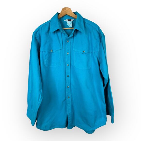Carhartt Other - Carhartt Mens size 2XL VTG Rugged Outdoor Wear Long Sleeve Button Shirt Blue